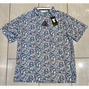 New Callaway Golf Short Sleeve Essential Drink Polo Bright White Large Coffee